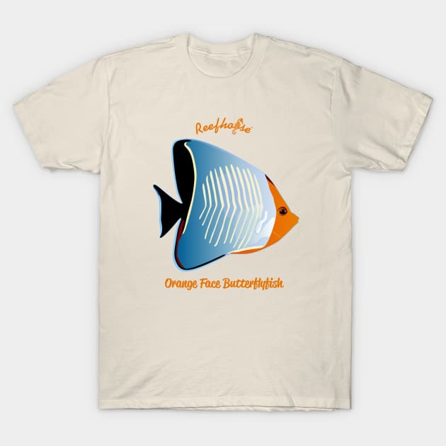 Orange Face Butterflyfish T-Shirt by Reefhorse